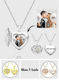 Personalized Photo Engraved Heart Locket Rose Charm