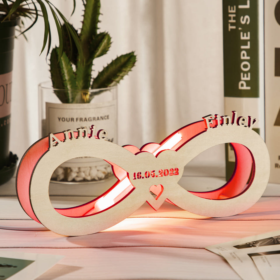 Forever In My Heart - Personalized Couple Infinity Lamp