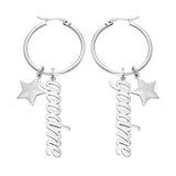 Little Star - Personalized Name Earrings With Little Star