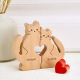 Cat Family - Personalized Family Wooden Puzzle