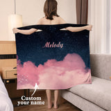 Pink Clouds Bathrobe - Personalized Bath Towel Dress