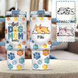 Best Dog Dad/ Mom Ever - Personalized Dog Tumbler With Handle