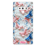 Pink And Blue Butterflies - Personalized Butterfly Clear Phone Case