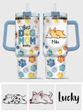 Best Dog Dad/ Mom Ever - Personalized Dog Tumbler With Handle