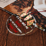 It's You And Me - Personalized Couple Round Shaped Glass Ornament