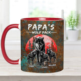 Grandpa's Wolf Pack - Personalized Father Accent Mug