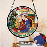 No Returns Or Refunds - Personalized Couple Stained Glass Suncatcher