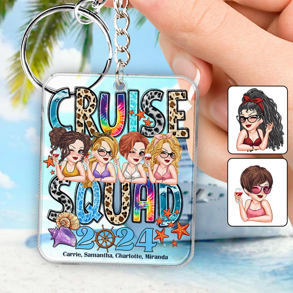 Cruise Squad 2024 - Personalized Cruising Custom Shaped Keychain