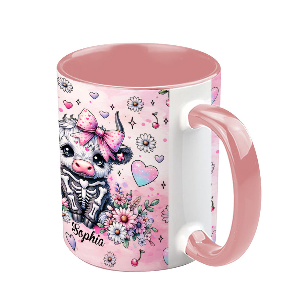 Cute Spooky Halloween Highland Cow - Personalized Accent Mug