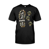 Dad Foot Print Paw Prints - Personalized Father T-shirt And Hoodie