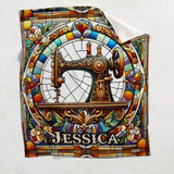 Colorful Sewing Machine - Personalized Sewing Blanket