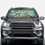 You And Me And The Sea - Personalized Turtle Car Sunshade