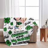 Congrats On Being My Husband - Personalized Husband And Wife Blanket