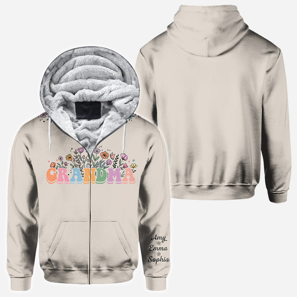 Flower With Any Title - Personalized Grandma All Over Shirt