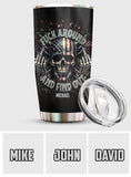 American Flag Skeleton - Personalized Skull Tumbler