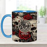 Have The Day You Deserve Skull Rose - Personalized Skull Accent Mug