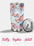 Pink And Blue Butterflies - Personalized Butterfly Tumbler