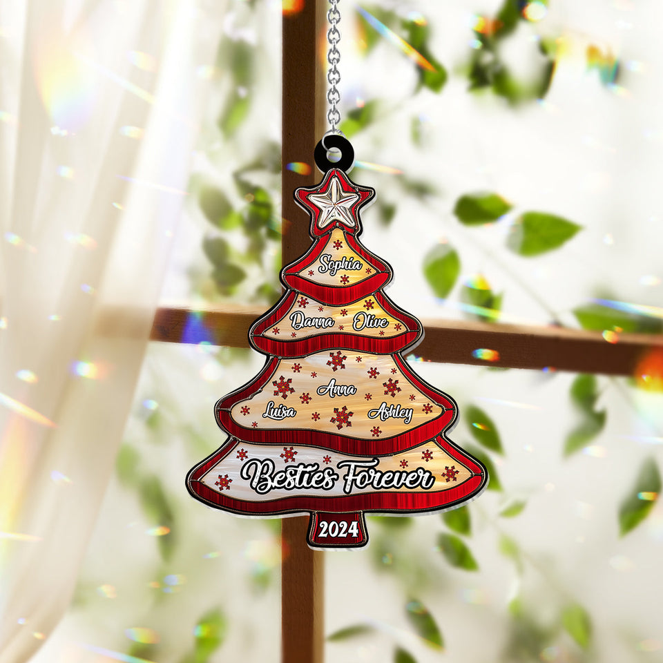 Besties Forever - Personalized Bestie Window Hanging Suncatcher Ornament