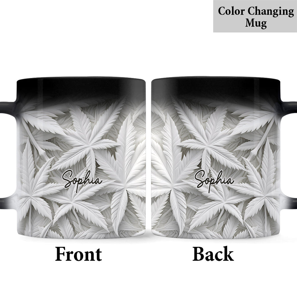 White Leaves - Personalized Weed Mug