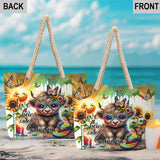 Love Being Called Grandma Highland Cow Summer Vibes - Personalized Beach Bag