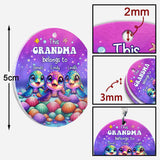 This Grandma Belongs To Sea Turtle Version - Personalized Grandma Custom Shaped Keychain