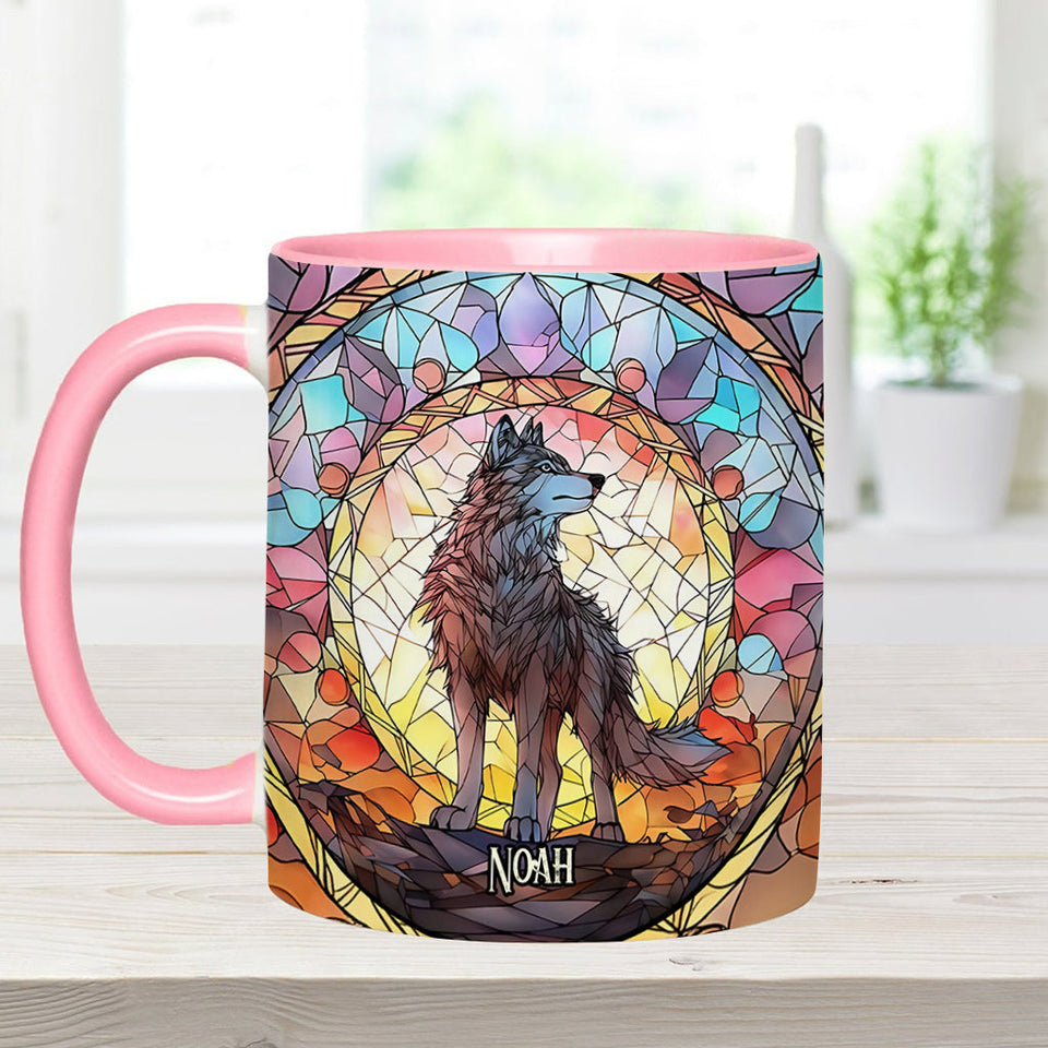 Fierce Spirit - Personalized Wolf Accent Mug