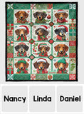 Beautiful Dachshunds Christmas - Personalized Dachshund Quilt