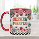 Besties Forever Floral - Personalized Bestie Accent Mug