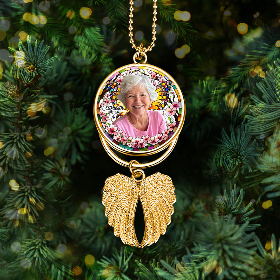 Those We Love Don't Go Away - Personalized Memorial Wings Ornament