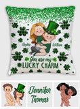 You Are My Lucky Charm - Personalized Couple Throw Pillow