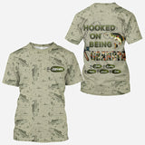 Hooked On Being Dad/ Grandpa... - Personalized Fishing All Over Shirt