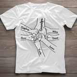 Hand In Hand - Personalized Grandpa T-shirt And Hoodie
