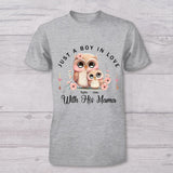 Just A Mom In Love With Her Boy,Girl - Personalized Mother T-shirt And Baby Onesie