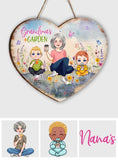 Grandma's Garden - Personalized Grandma Custom Shaped Wood Sign