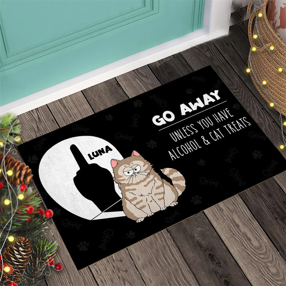 Go Away Unless You Have Cat Treat - Personalized Cat Doormat