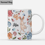 Cat Mom Pastel Floral Inflated - Personalized Cat Mug