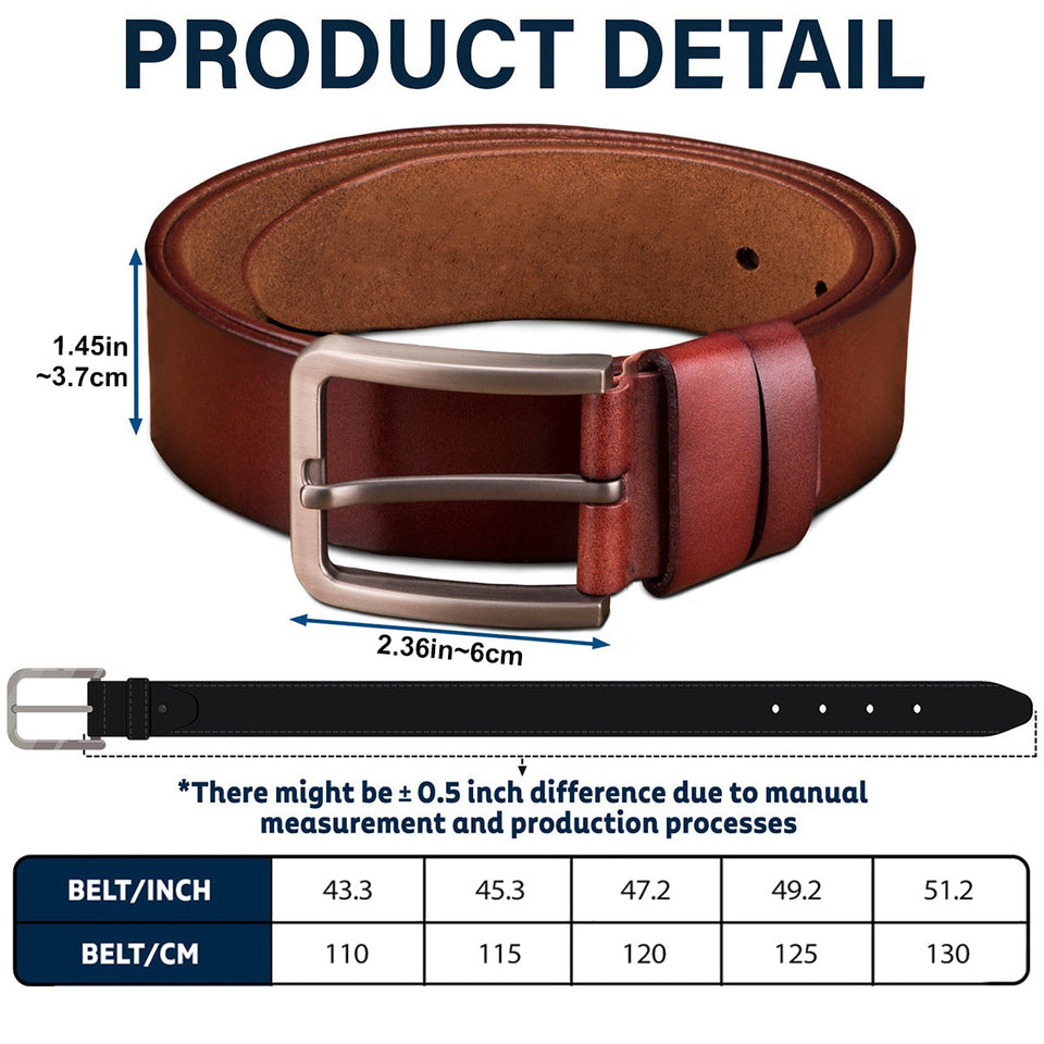Dear Dad Great Job We're Awesome Thank You - Personalized Father Leather Belt