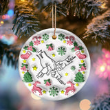 Merry Christmas Mom - Personalized Mother Ceramic Circle Ornament