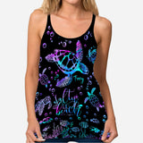Sea Turtles - Personalized Turtle Cross Tank Top