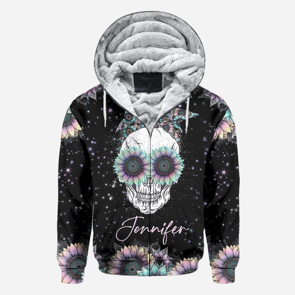 Zero F Given Pink Blue Sunflower - Personalized Skull All Over Shirt