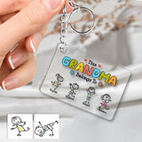 This Grandma Belongs To Drawing - Personalized Grandma Transparent Keychain