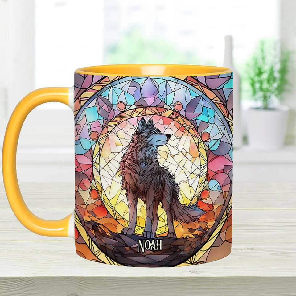 Fierce Spirit - Personalized Wolf Accent Mug