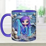 Beautiful Mermaid Letter - Personalized Kid Accent Mug