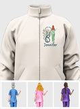 Nurse Life Floral Stethoscope - Personalized Nurse Zip Jacket