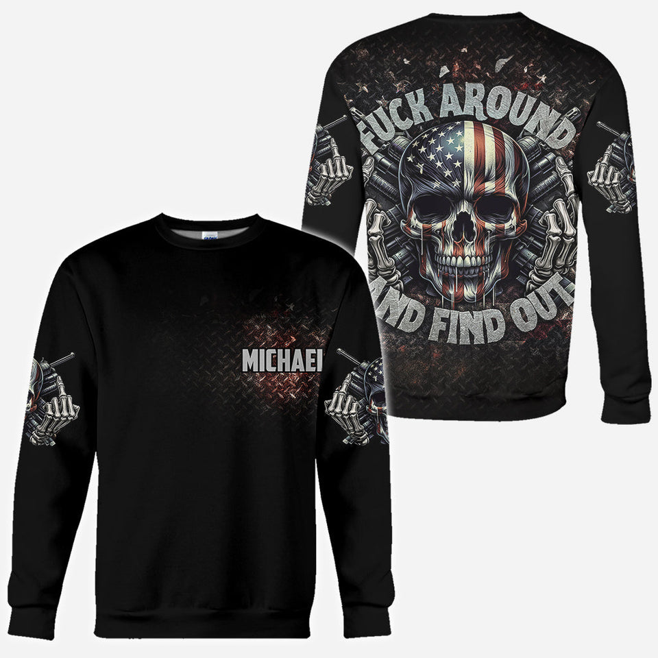 American Flag Skeleton - Personalized Skull All Over Shirt