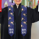 Caricature Funny Character - Personalized Graduation Graduation Stole