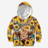 Highland Cow Among Sunflowers - Personalized All Over Shirt