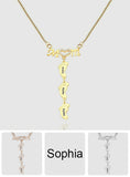 Custom Name Baby Feet - Personalized Mother Engraved Baby Feet Mom Necklace