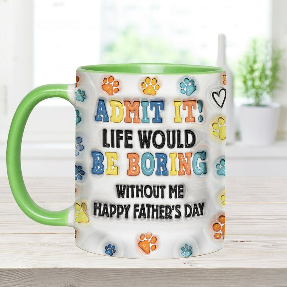 Happy Father's Day - Personalized Dog Accent Mug