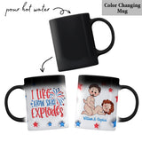 I Like How He Bangs I Like How She Explodes 4th July - Personalized Couple Mug